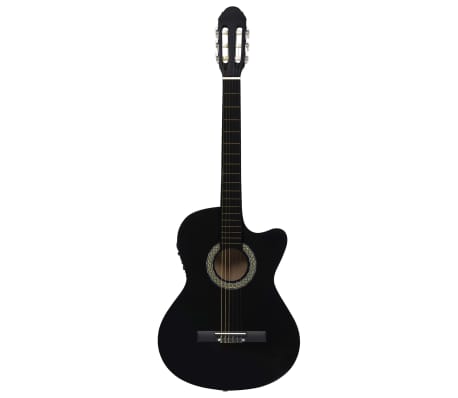 vidaXL Western Classical Cutaway Guitar with Equalizer 6 Strings Black