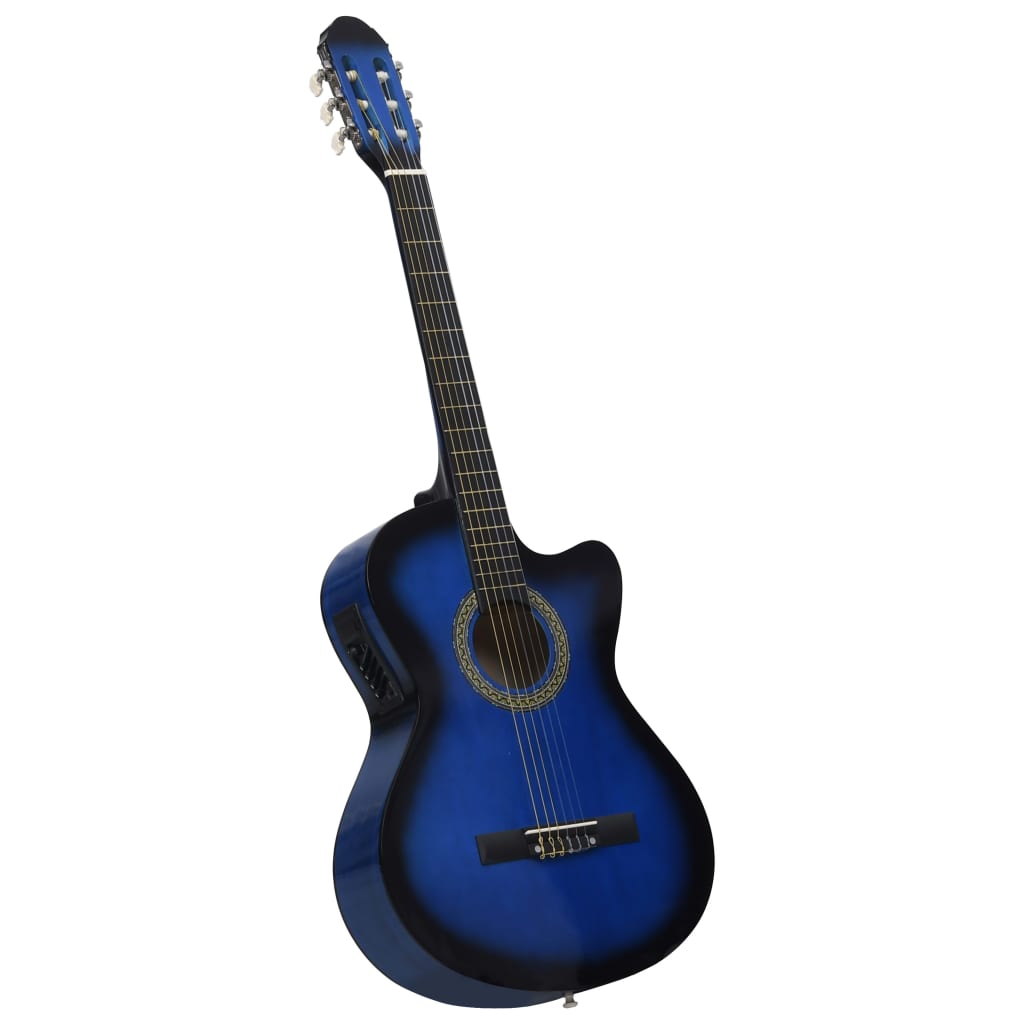 #2 - vidaXL klassisk western cutaway guitar med equalizer og 6 strenge blå