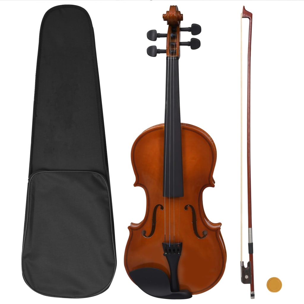vidaXL Set complet vioară cu arcuș și suport bărbie, lemn închis 4/4 vidaXL imagine 2022 1-1.ro