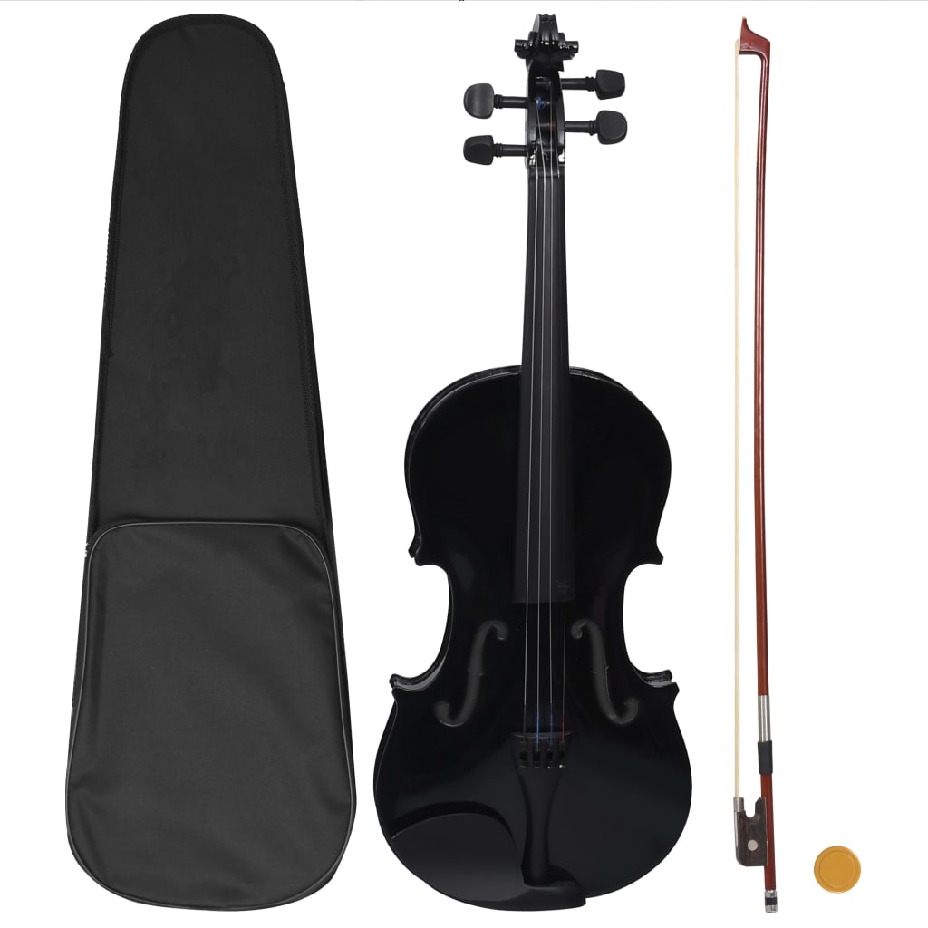 vidaXL Violine Komplettset mit Bogen und Kinnhalter Helles Holz 4/4