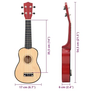 Set sopránové ukulele s obalem pro děti světlé dřevo 21" - obrázek 9