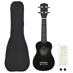 Otroški ukulele soprano s torbo črn 21"