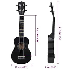 Set soprano ukulele s obalem pro děti černé 21" - obrázek 9