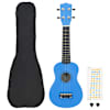 vidaXL sopran ukulele komplekt kotiga lastele sinine 21