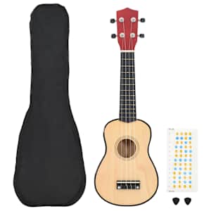 Set sopránové ukulele s obalem pro děti světlé dřevo 23"