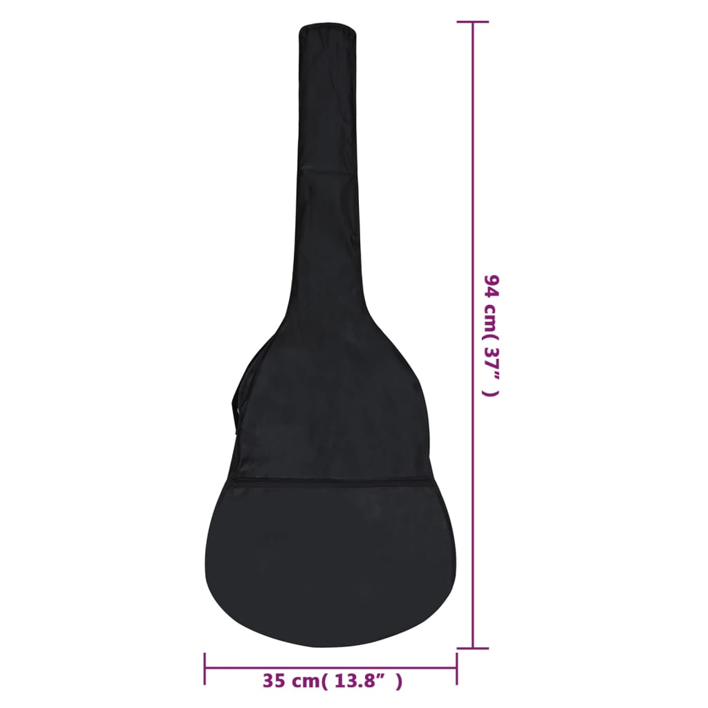 Fekete szövet gitártok 3/4-es klasszikus gitárhoz 94x35 cm 
