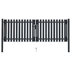 Dvokrilna ograja z vrati iz jekla 300x100 cm antracitna