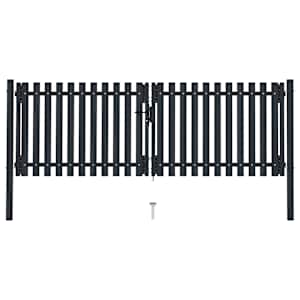 Dvokrilna ograja z vrati iz jekla 300x125 cm antracitna