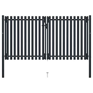 Dvokrilna ograja z vrati iz jekla 300x150 cm antracitna