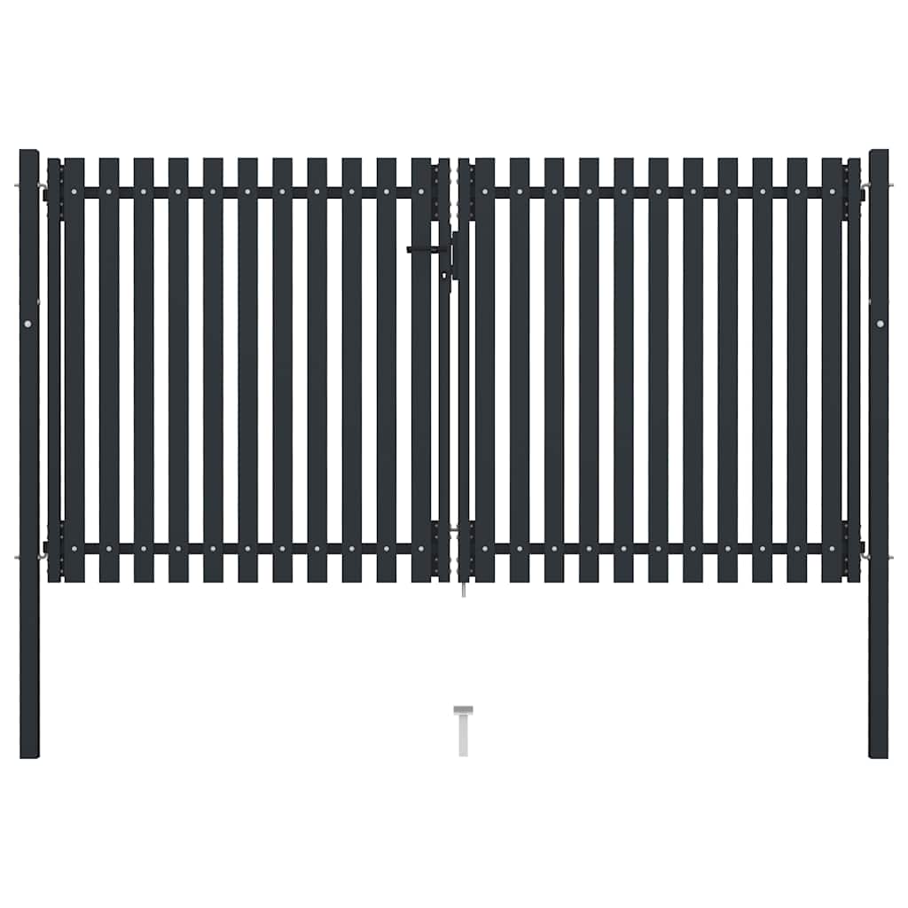 vidaXL Doppeltür-Gartentor aus Stahl 300 x 175 cm Anthrazit