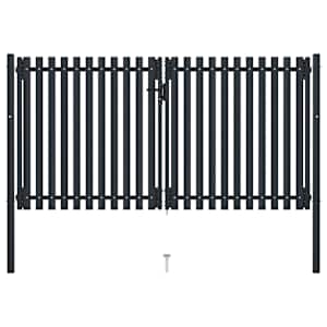 Dvokrilna ograja z vrati iz jekla 300x175 cm antracitna