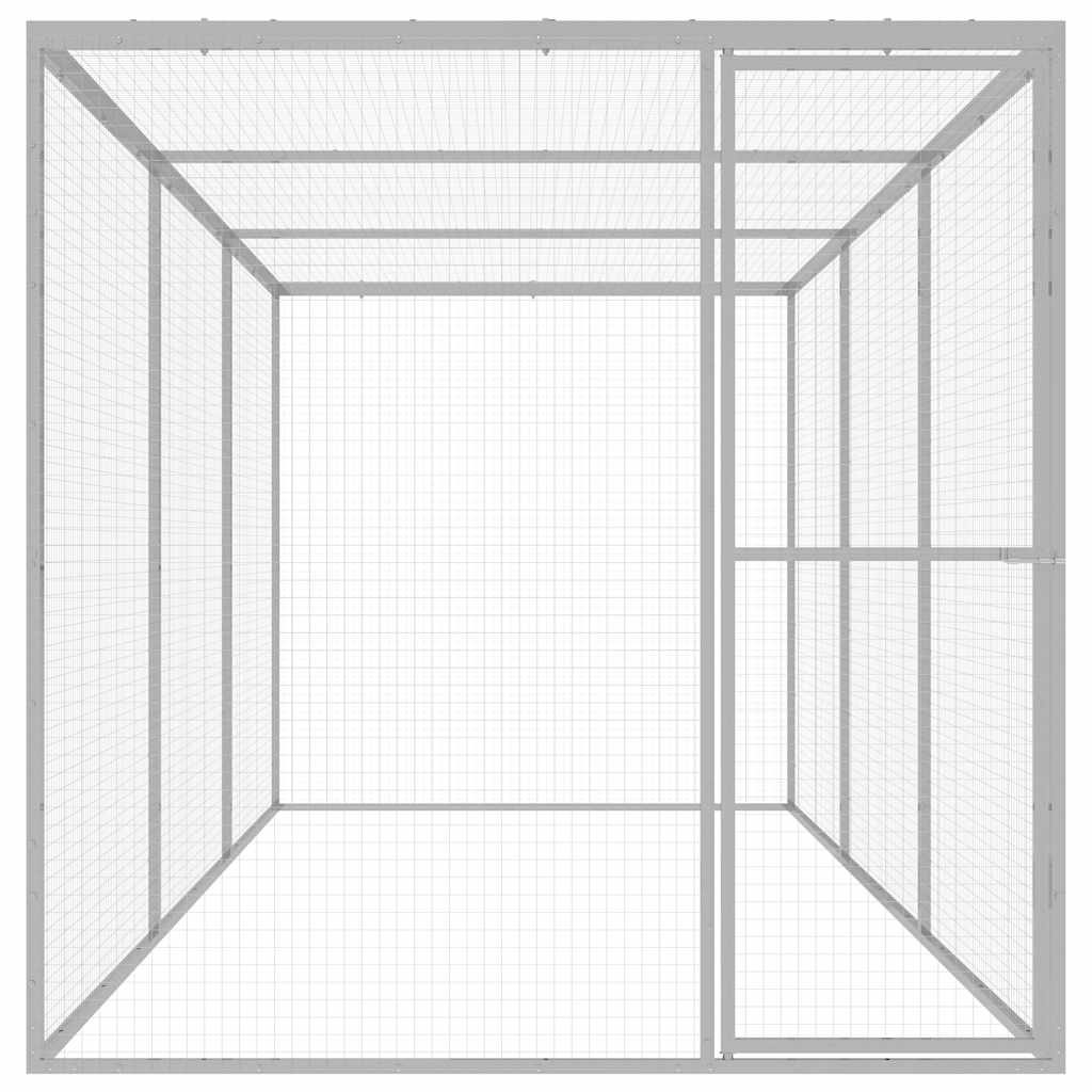 Cat Cage Lockable Pet Cat Cage Animal House Outdoor Galvanized Steel vidaXL