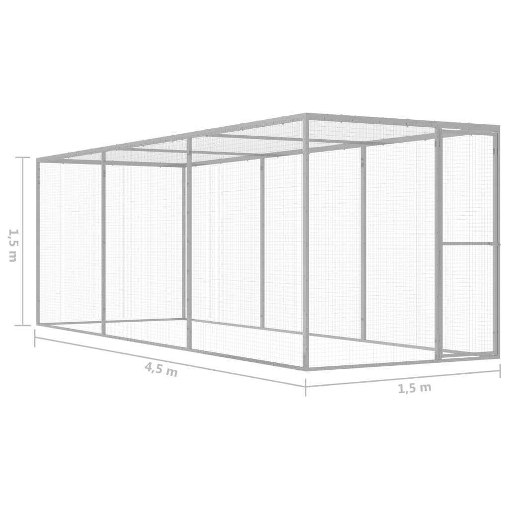 Horganyzott acél macskaketrec 4,5 x 1,5 x 1,5 m 