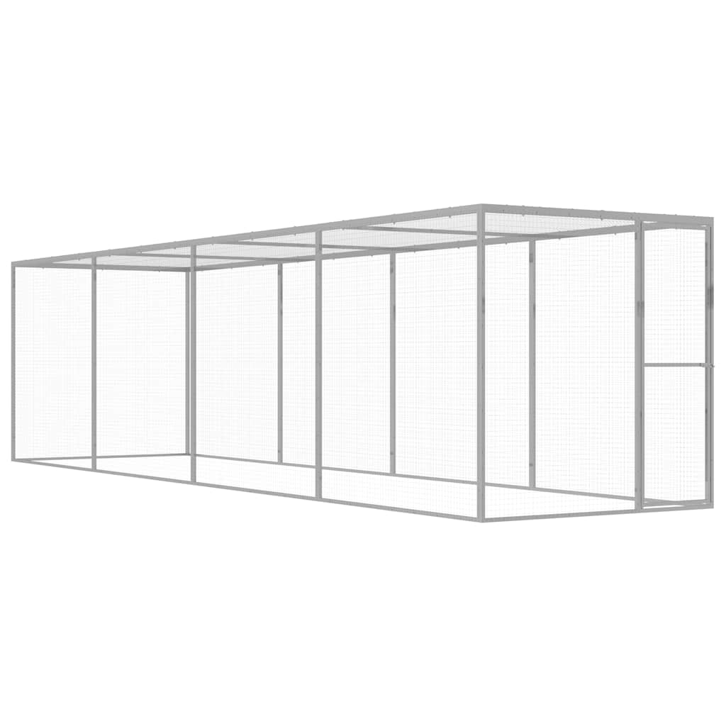 vidaXL Cușcă pentru pisici, 6x1,5x1,5 m, oțel galvanizat