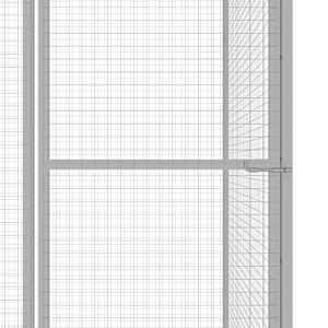 Klec pro kočky 6 x 1,5 x 1,5 m pozinkovaná ocel - obrázek 4