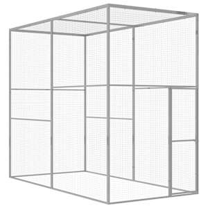 Klec pro kočky 3 x 1,5 x 2,5 m pozinkovaná ocel - obrázek 1