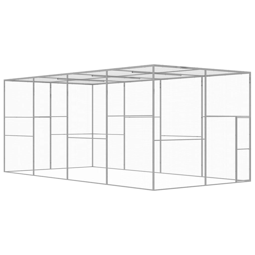 vidaXL Kissahäkki 6x3x2,5 m galvanoitu teräs