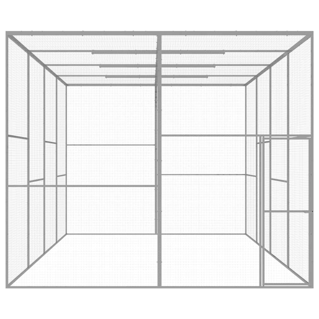 vidaXL Kattenkooi 6x3x2,5 m gegalvaniseerd staal afbeelding