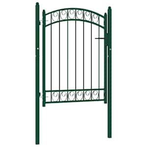 Ograjna vrata EMMEN z obokanim vrhom jeklo 100x98,5 cm zelena