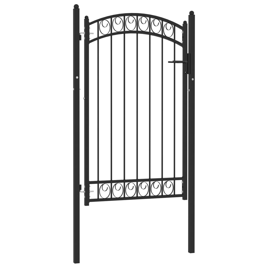 vidaXL Poartă de gard cu arcadă, negru, 100x150 cm, oțel