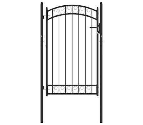 vidaXL žoga vārti ar arkveida formu, melni, 100x150 cm, tērauds