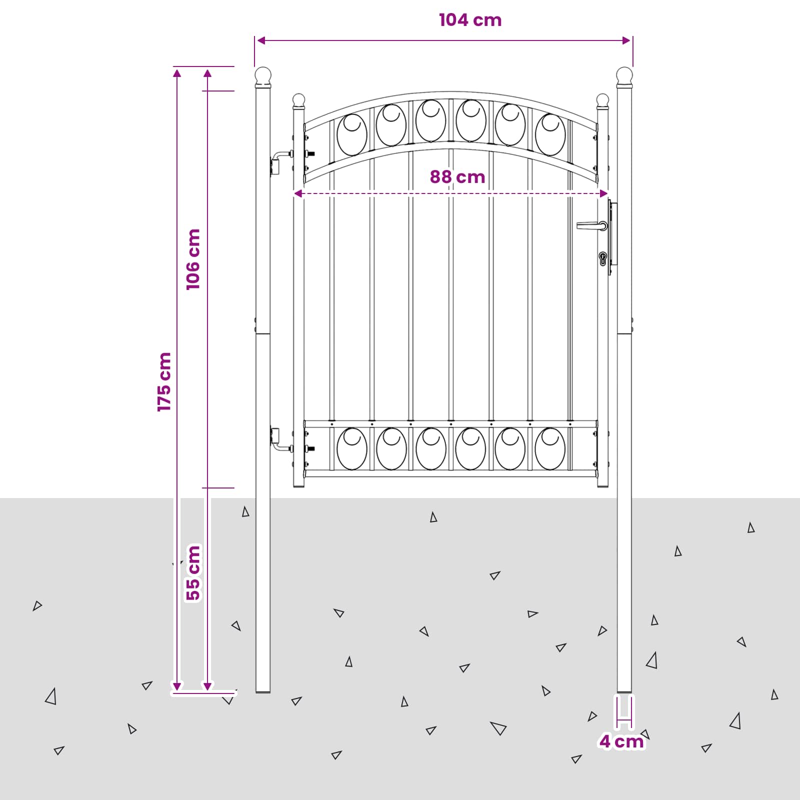 vidaXL Zauntore EMMEN 104 x 106 cm Abschließbar – Bild 5