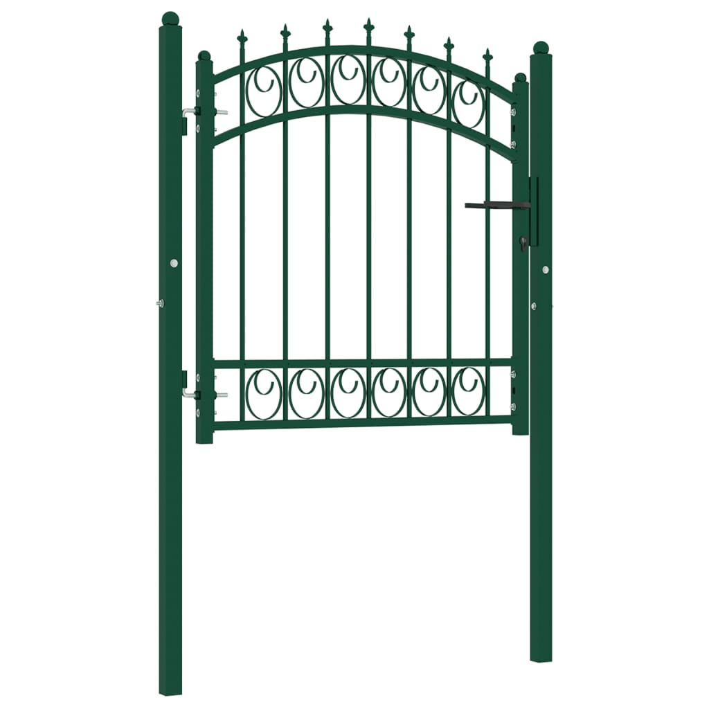vidaXL Poort met speerpunten 100x100 cm staal groen afbeelding