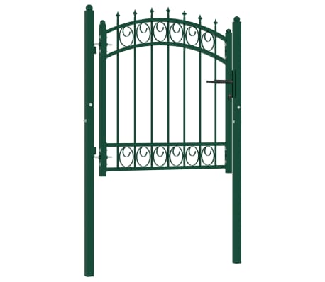 vidaXL Fence Gate with Spikes Steel 100x100 cm Green