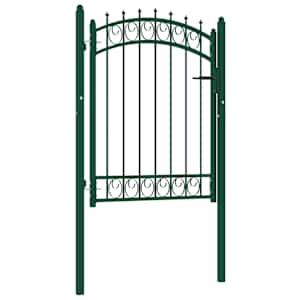 Ograjna vrata Emmen s konicami jeklo 103x109,5 cm zelena