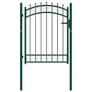 vidaXL Portail de cl&ocirc;ture EMMEN avec pointes en acier 103&nbsp;x&nbsp;109,5&nbsp;cm vert