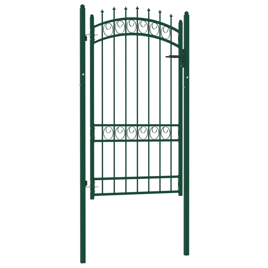 vidaXL Portail de clôture avec pointes Acier 100x175 cm Vert