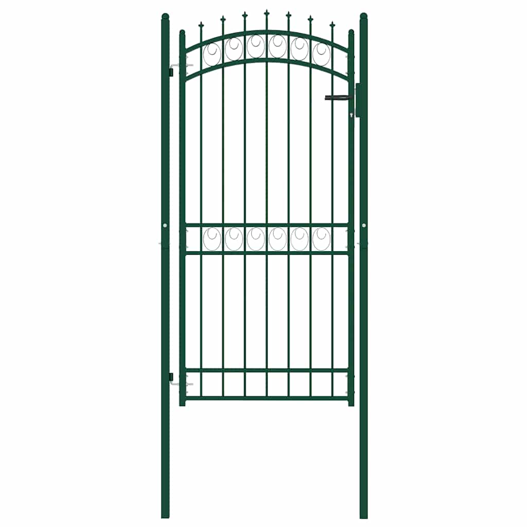 vidaXL Poort met speerpunten 100x200 cm staal groen