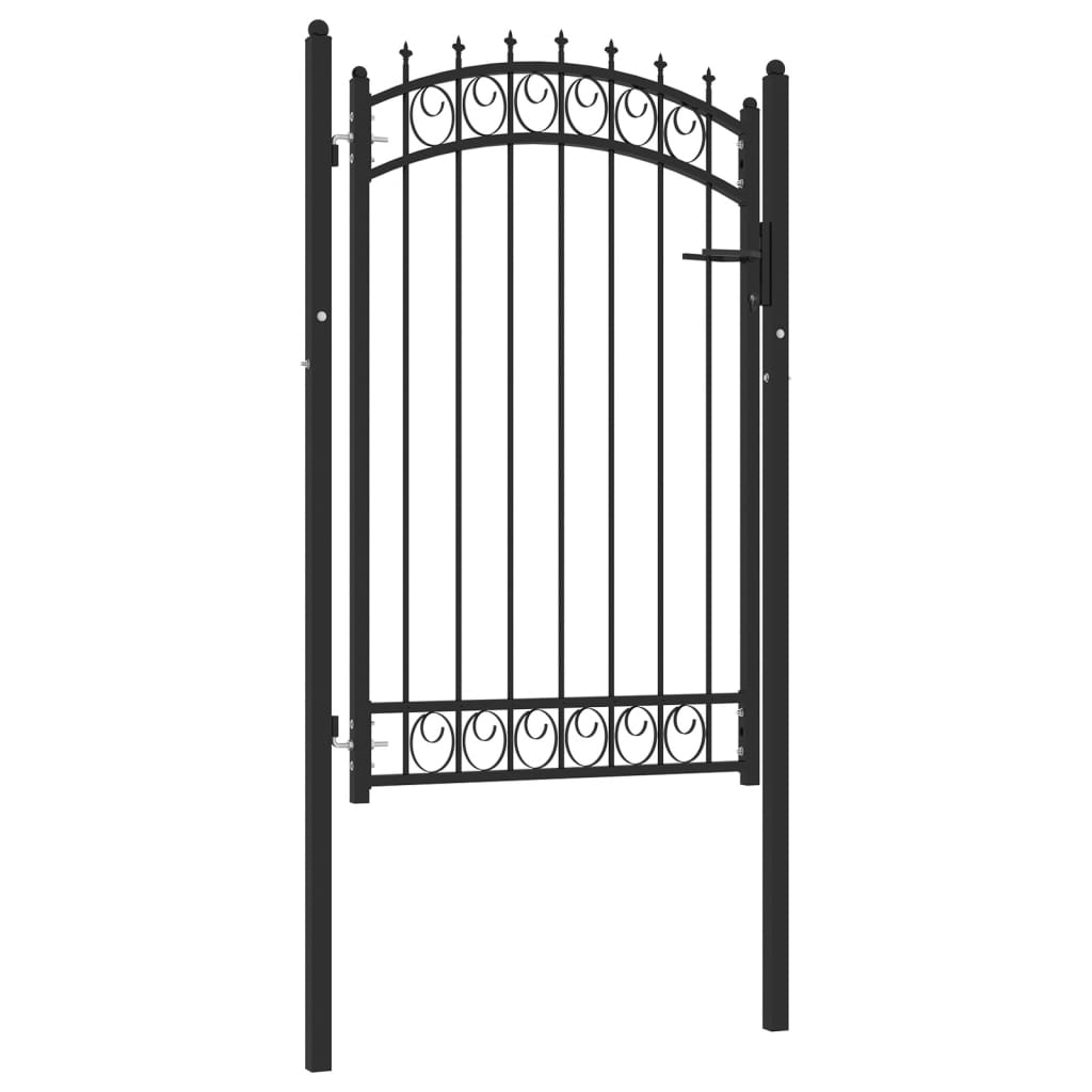 vidaXL Portail de clôture avec pointes Acier 100x150 cm Noir