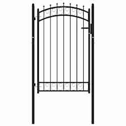 vidaXL Poort met speerpunten 100x150 cm staal zwart