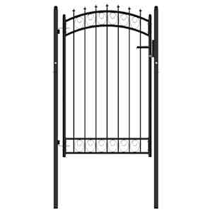 vidaXL Vrata za ograjo s konicami jeklo 100x150 cm črna