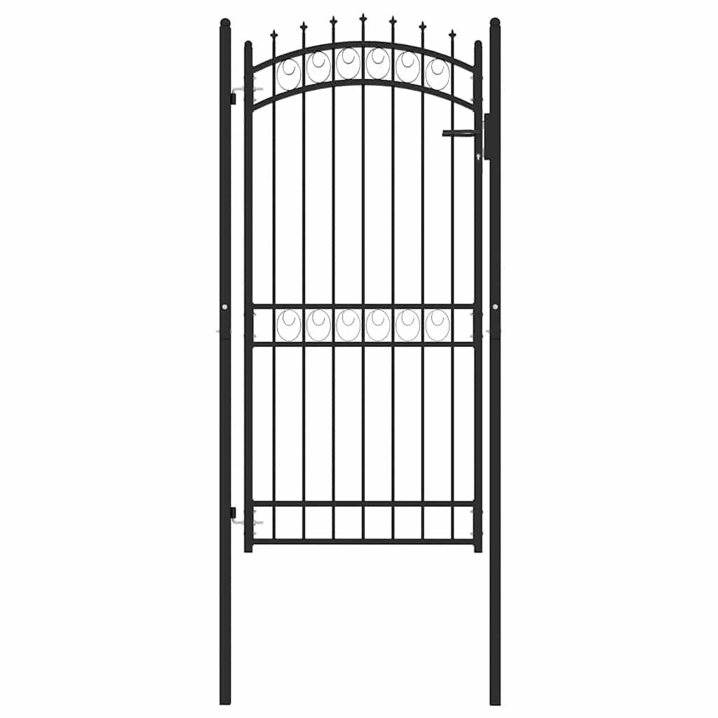 vidaXL Poort met speerpunten 100x200 cm staal zwart