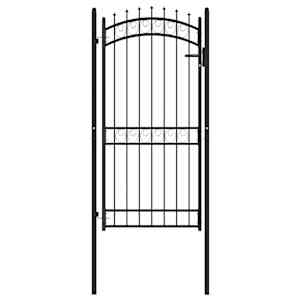 vidaXL Poartă de gard cu țepușe, negru, 100x200 cm, oțel