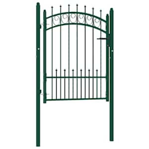 Ograjna vrata EMMEN s konicami jeklo 104x109,5 cm zelena