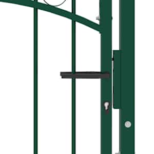 Plotová branka EMMEN s hroty ocelová 104 x 109,5 cm zelená - obrázek 4