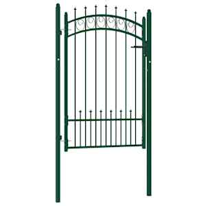 Ograjna vrata EMMEN s konicami jeklo 104x117 cm zelena