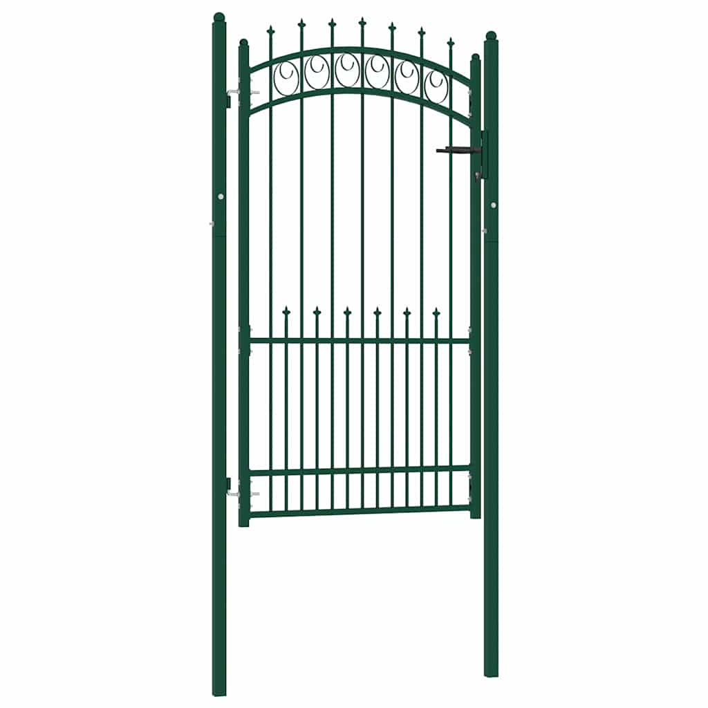 vidaXL Plotová branka EMMEN s hroty ocelová 104 x 134,5 cm zelená