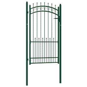 Ograjna vrata EMMEN s konicami jeklo 104x134,5 cm zelena
