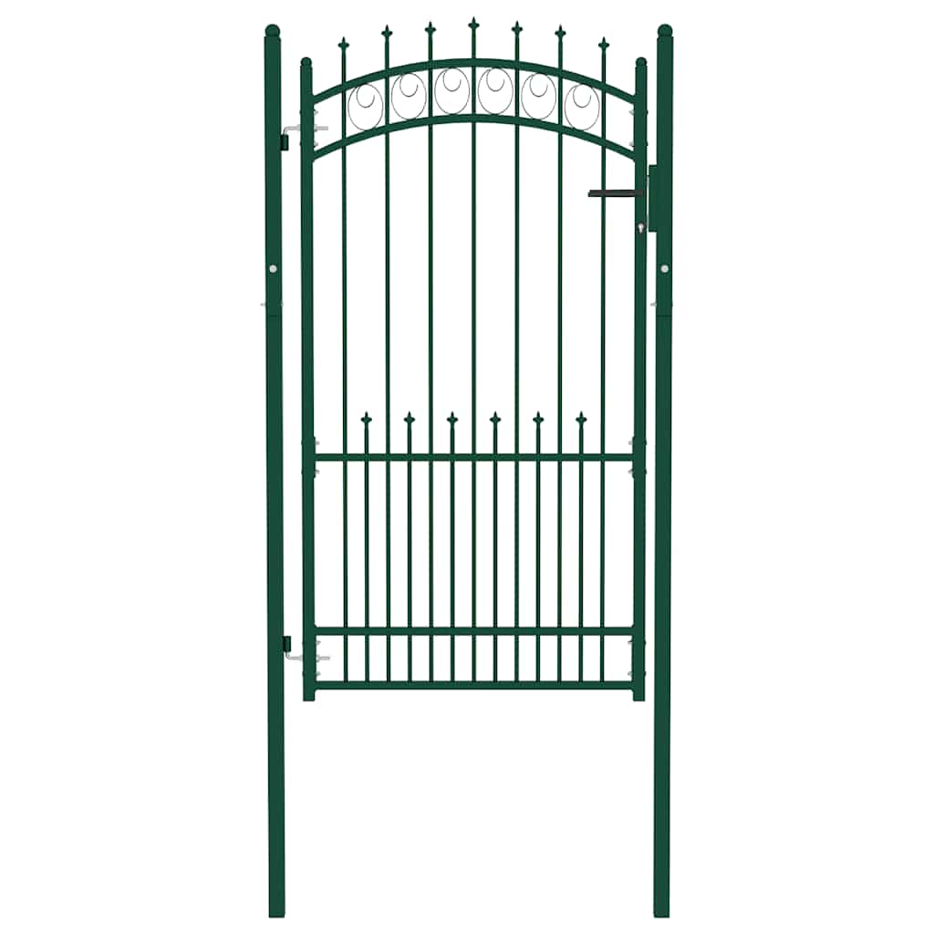 vidaXL Poort met speerpunten 100x175 cm staal groen