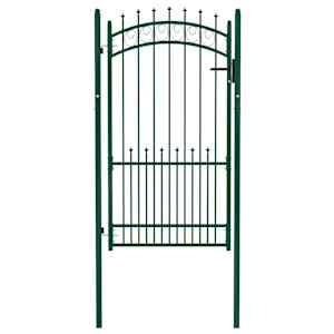 vidaXL Portail de cl&ocirc;ture EMMEN avec pointes en acier 104 x 134,5 cm vert