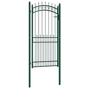 Ograjna vrata EMMEN s konicami jeklo 104x147 cm zelena