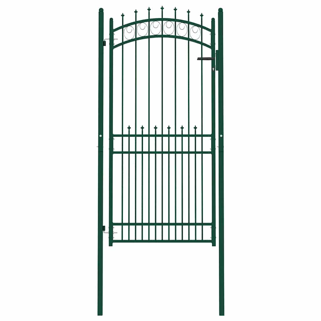 vidaXL Poort met speerpunten 100x200 cm staal groen