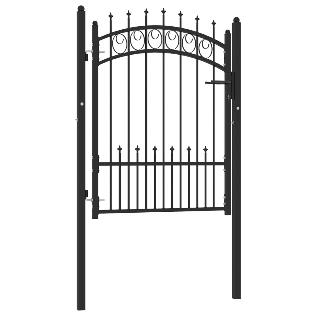 vidaXL Poort met speerpunten 100x125 cm staal zwart afbeelding