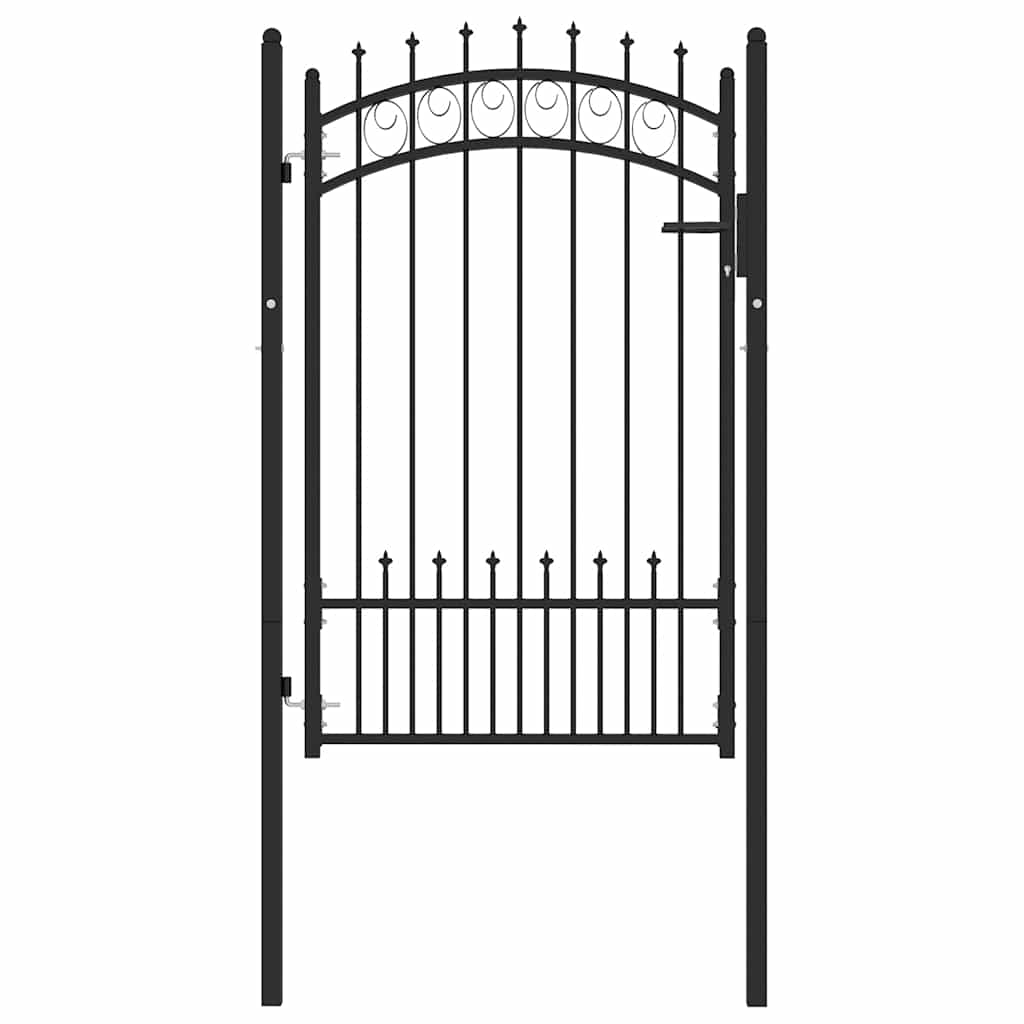 vidaXL Poort met speerpunten 100x150 cm staal zwart