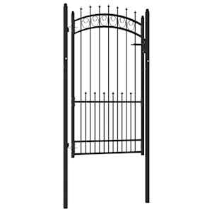Ograjna vrata EMMEN s konicami jeklo 104x134,5 cm črna