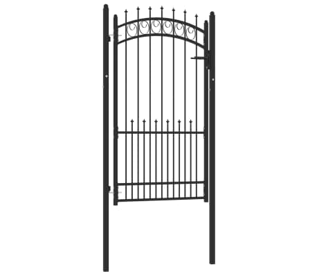 vidaXL Fence Gate with Spikes Steel 100x175 cm Black